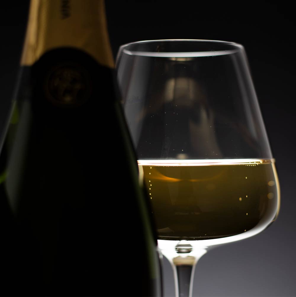 Sparkling wine in a glass