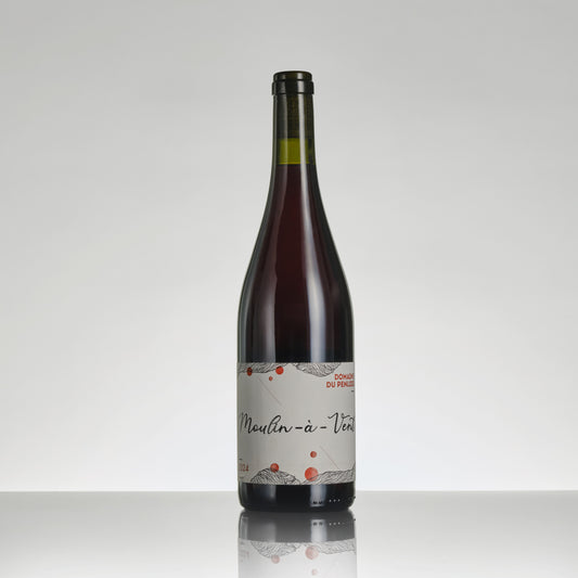 Wine bottle with a label on a white background
